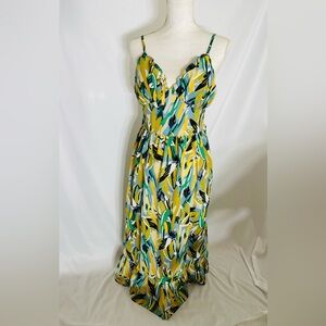 Multicolor Abstract Print Maxi Dress